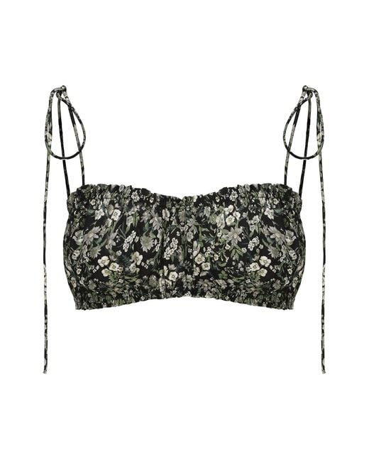 NUAJE NUAJE Black Shirred Cotton Bralette