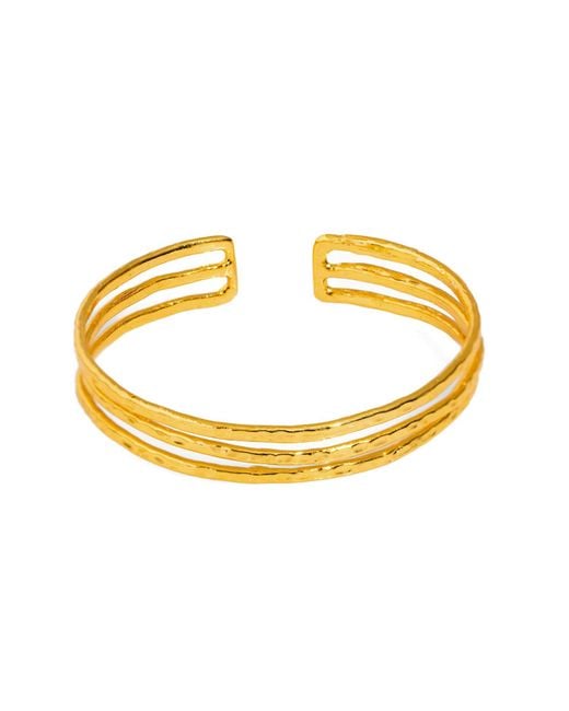 Ebru Jewelry Metallic Trio Minimalist Elegant Cuff Bracelet