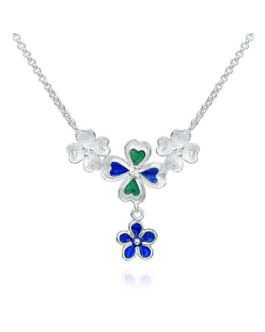 Far East Jewelry Blue Handmade Spring Elf Necklace & Enamel