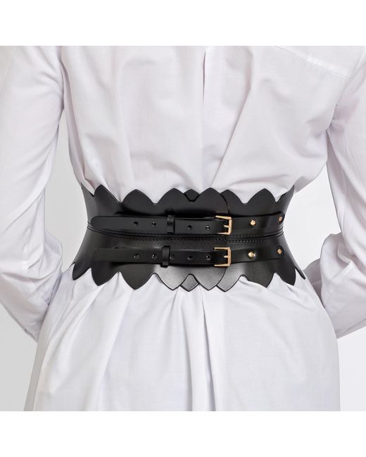 Haute Cuir Black Feuille Hourglass Corset Belt
