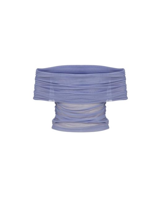 Thisisu Collection Blue Sheer Crop Top