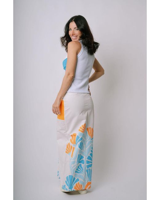 San Malo Orange Caroline Floral Midi