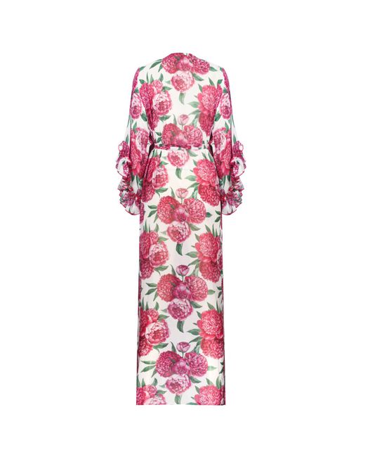 Nur Karaata Pink Joali Fushia Floral Kimono