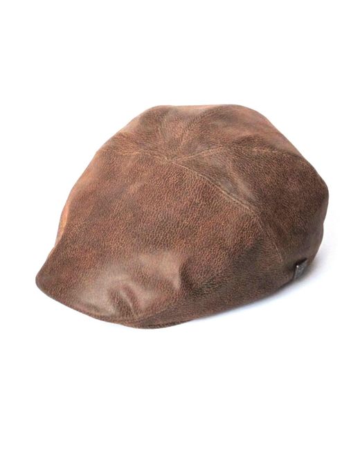 Dasmarca Hats Brown Alex Rust Leather Cap For for men