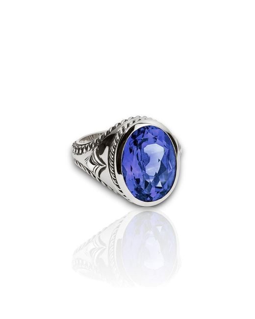 Daneila Léon Blue Sterling Sapphire Signet Ring