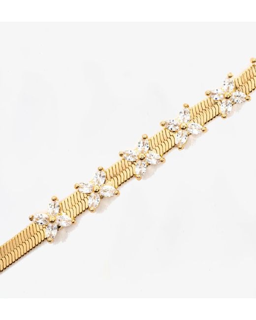 Uchi and Soto Metallic Kinmokusei Chain Floral Necklace