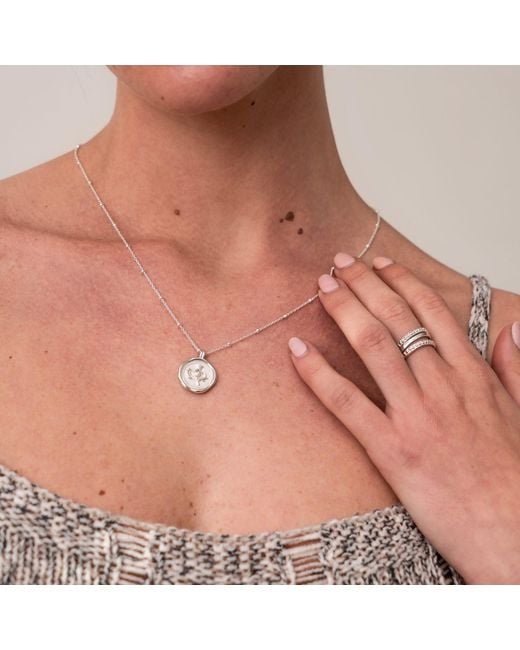 Dower & Hall White Thistle Talisman Necklace