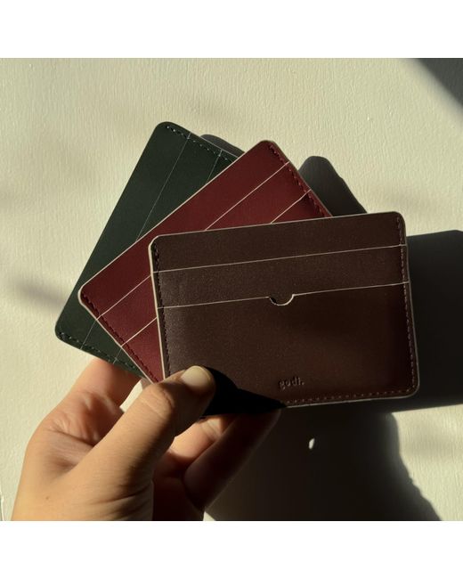 godi. Red Handmade Leather Card Case