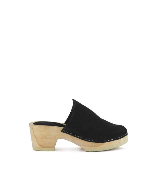 Rag & Co Black Darcie Suede Clogs