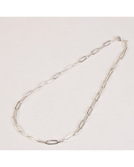 Lila Rasa Metallic Paperclip Chain Necklace Large
