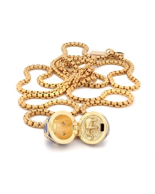 Ebru Jewelry Metallic Lucky Elephant Hidden Egg Locket Chain Necklace