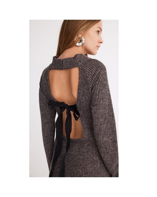 Mirimalist Gray Sunset Open-Back Knit Dress