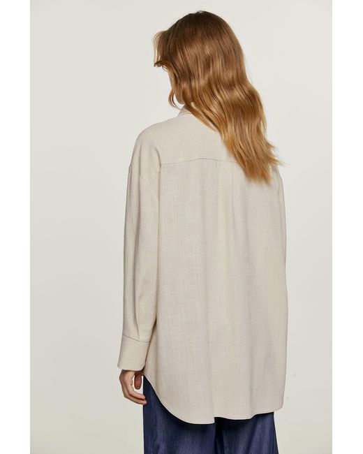 Conquista Natural Neutrals Sand Pocket Detail Shirt