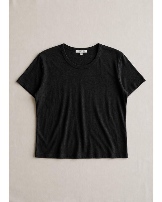 NOEND Black Cotton Modal Slub Crew Tee