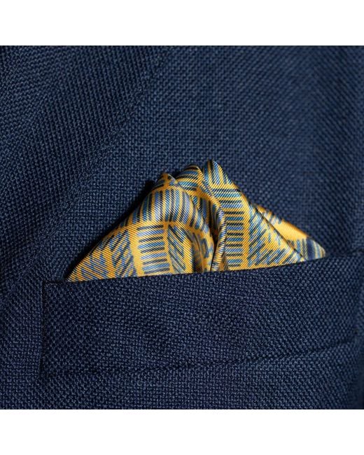 Otway & Orford Green 'City Squares' Geometric Silk Pocket Square for men