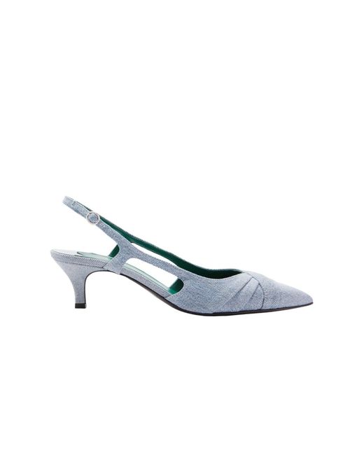 Florrie Blue Maude 50Mm Slingback Pump Upcycled Denim