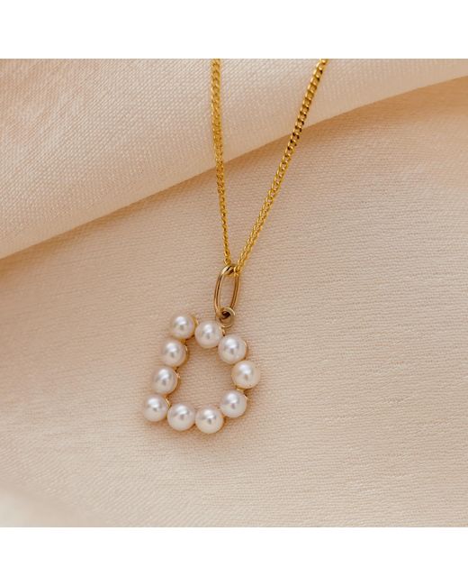 Posh Totty Designs Metallic 9Ct Pearl Initial Charm Necklace