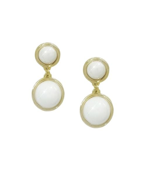 Maison De Gala Metallic Double Disc Enamel Drop Earrings