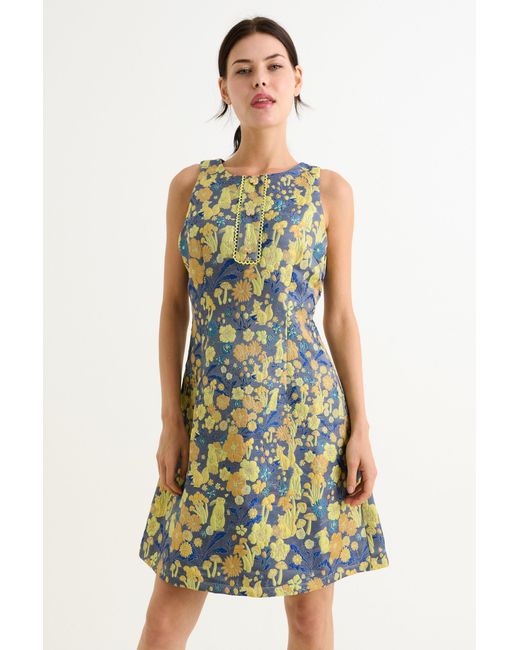 Louche Green Marcia Fairytale Jacquard A-Line Mini Dress