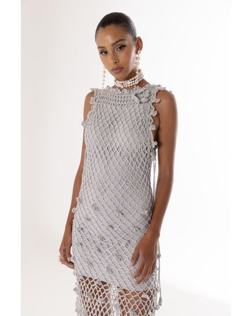 Andreeva Gray Sofia Handmade Crochet Dress