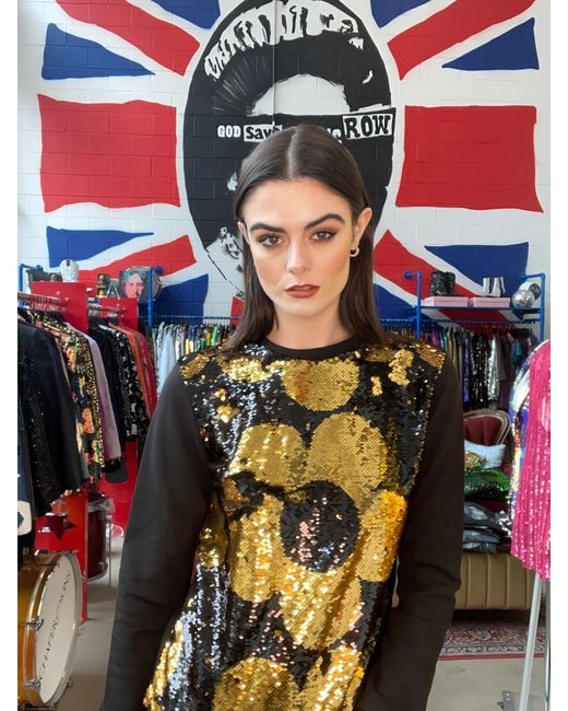 Any Old Iron Multicolor Golden Quantastic Reversible Sequin Sweatshirt