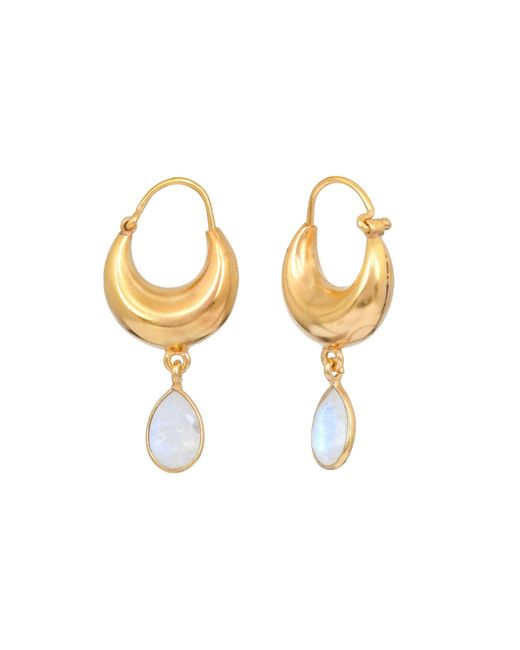 Opium Jewels Metallic Crescent Moon Hoops