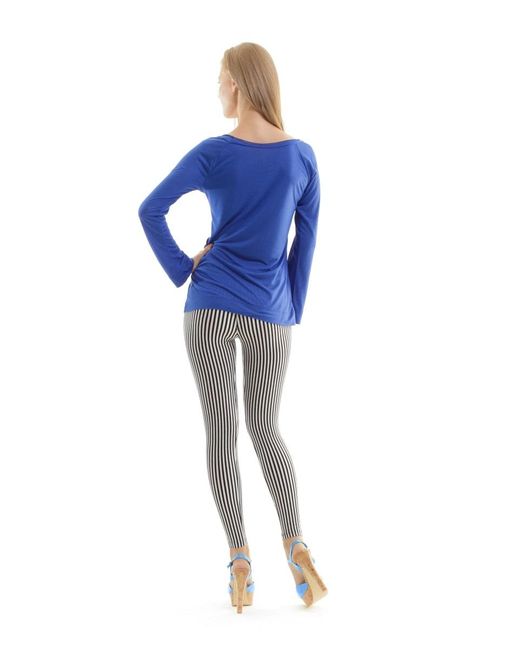 Conquista Blue Long Sleeve Off-Shoulder Top