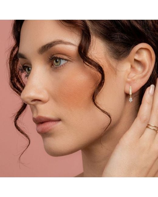 BLOOMTINE | Earth Angel HQ Metallic Illuminess Vermeil Floating Moissanite Huggies