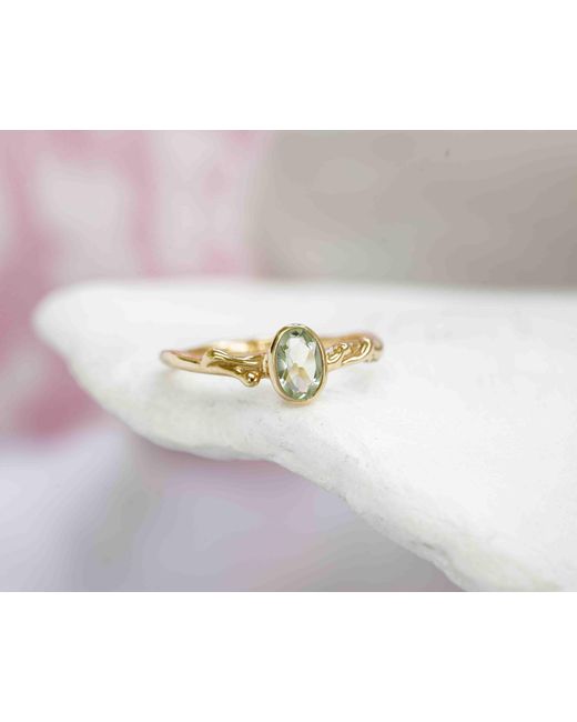 Isla Silver White Dainty Amethyst Ring