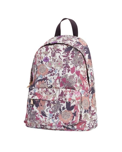 Fable England Pink Floral Print Recycled Polyester Backpack