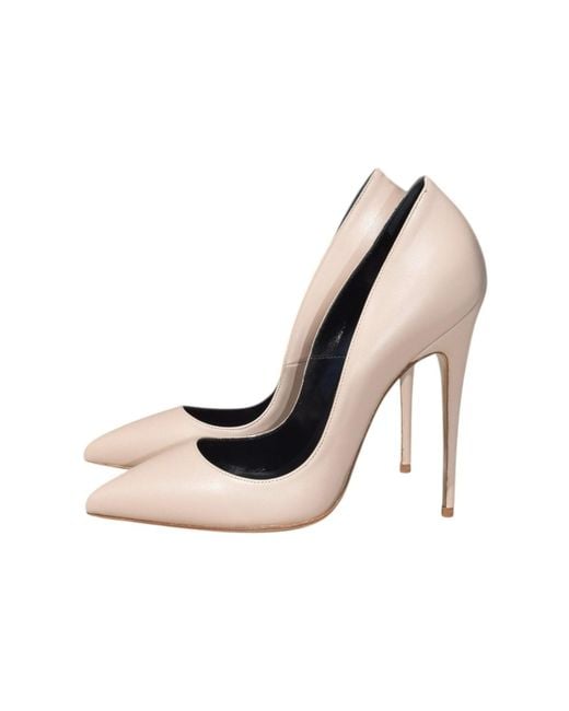 Aethra Shoes Natural Neutrals Aesi Nude Leather Pointed Toe Stiletto Pumps