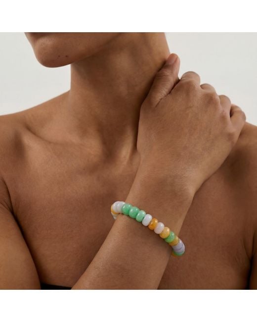 seree Blue Field Beaded Jade Bracelet