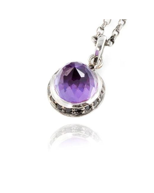 The Jewellery Store London Purple Istanbul Secret Amethyst And Spinel Pendant Necklace