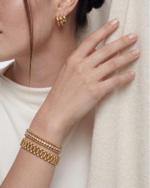 Elk & Bloom Metallic 14K Double Tennis Satellite Bracelet