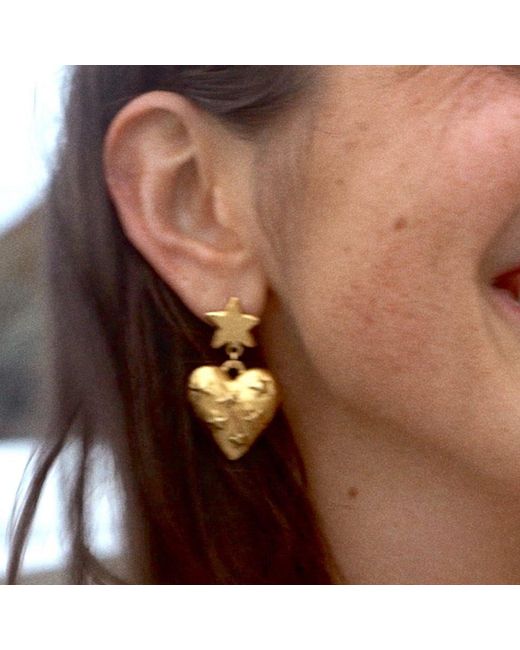 Sccollection Metallic Stella Star & Heart Earrings