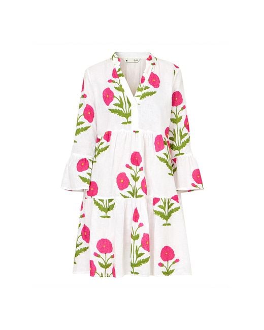 Yumi' Pink Cotton Floral Tunic