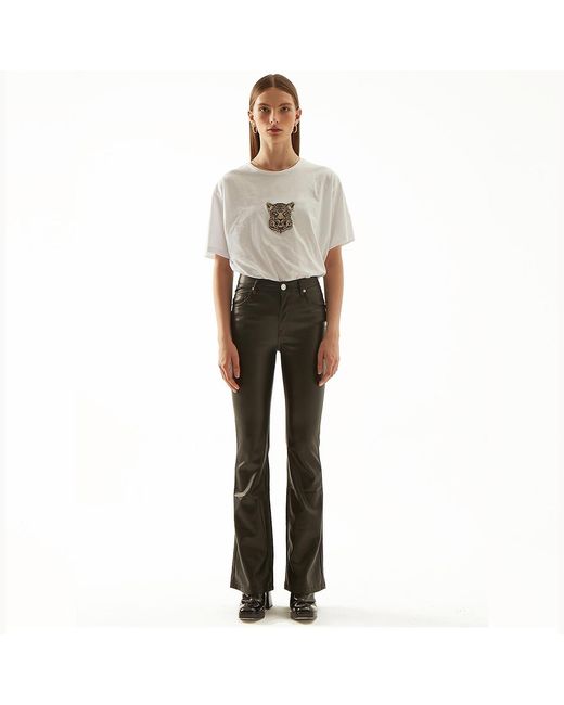 LOVEIST STORE White Tiger Embroidery Cotton Tshirt