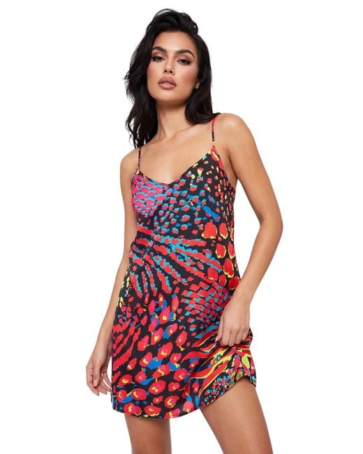 Any Old Iron Red Neon Animal Short Dress
