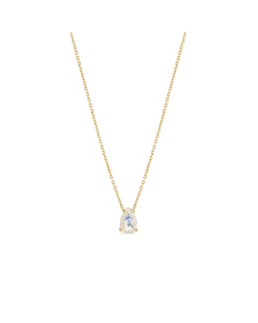 SALLY SKOUFIS Metallic Pure Droplet Necklace Petite Natural Moonstone
