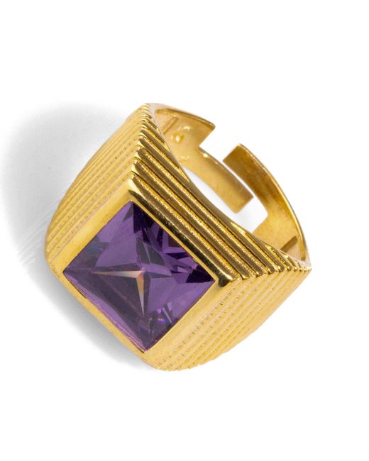 Ebru Jewelry Yellow Majestic Amethyst & Vermeil Chunky Signet Ring