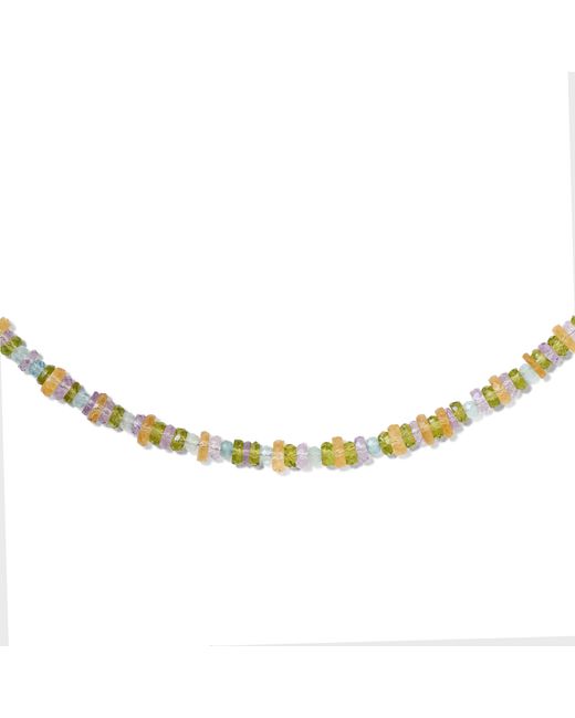 Bombyx House Metallic Pastel Multi-Gem Heishi Necklace
