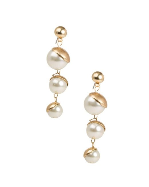 Saachi White Half Moon Earring