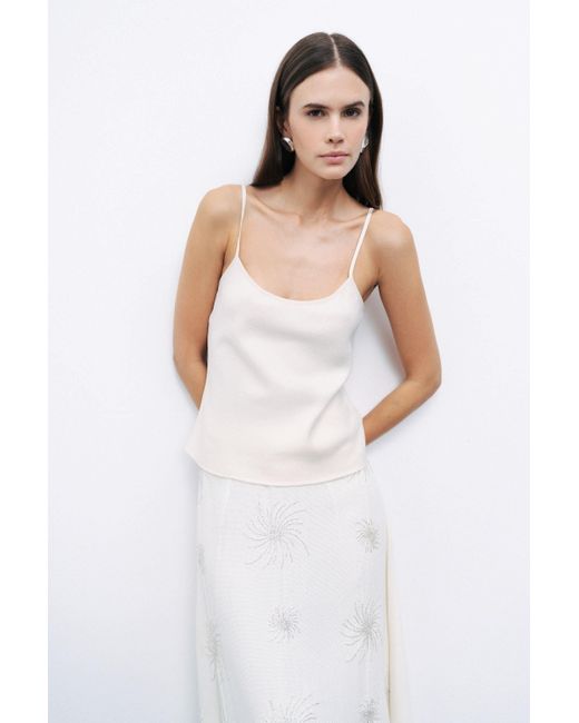 Nocturne White Blouse With Rope Straps