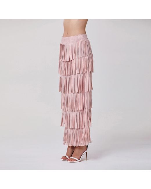 Smart and Joy Pink Tiered Frill Mesh Skirt