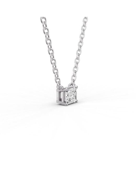 SEREIA OFFICIAL Metallic 14K 0.25 Ct Lab Grown Emerald Shape Diamond Pendant