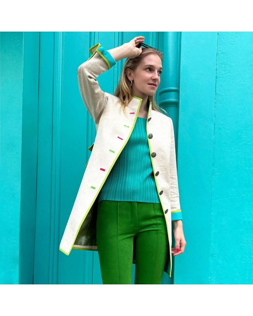 Beatrice von Tresckow Natural Neutrals Oatmeal Linen Cavalier Jacket