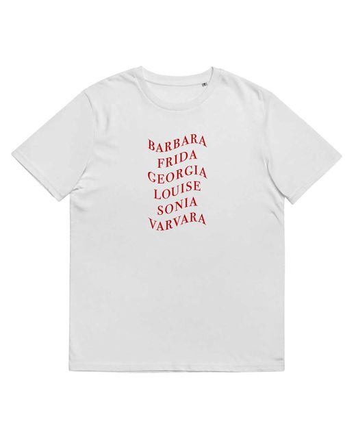 Kikina Designs White Female Artists Names Unisex Organic Cotton T-shirt