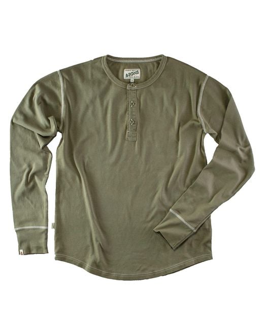 &SONS Trading Co Green Sons The New Elder Henley Shirt Army for men