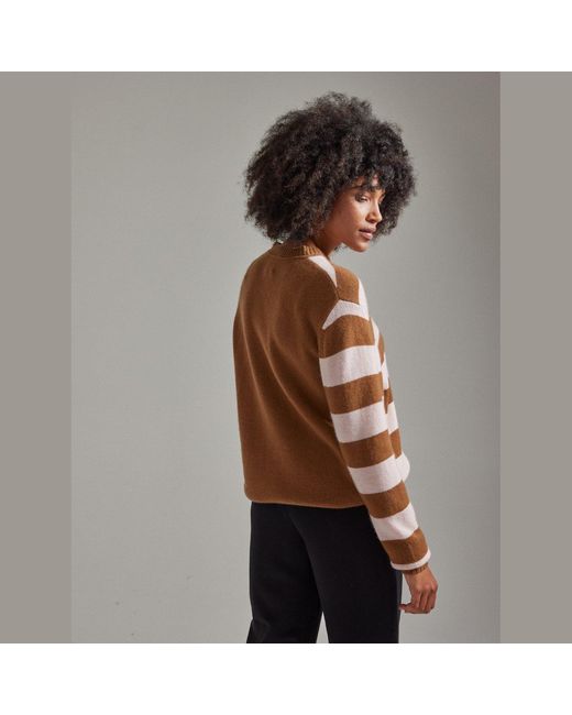Salts Cashmere Brown Lofty Knit Crew Neck Sweater