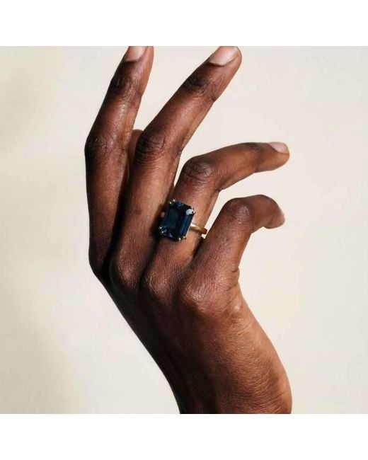 Dainty London Blue Solid London Topaz Ring